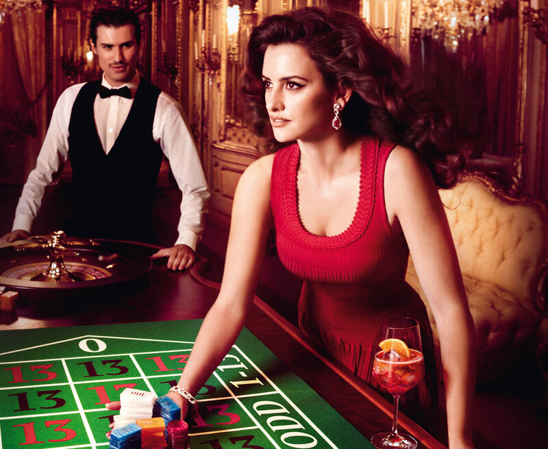Woman at Roulette Table — Red