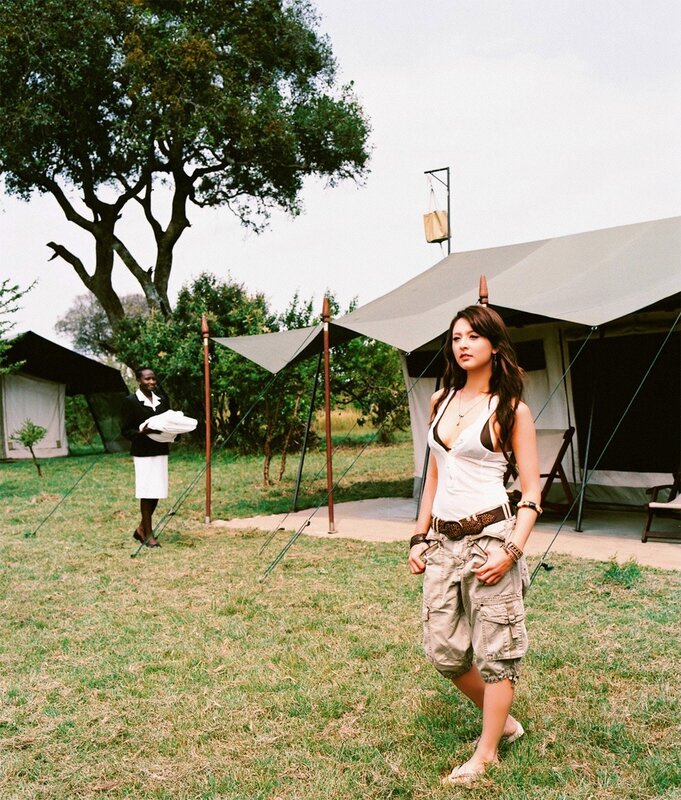 Woman at safari camp