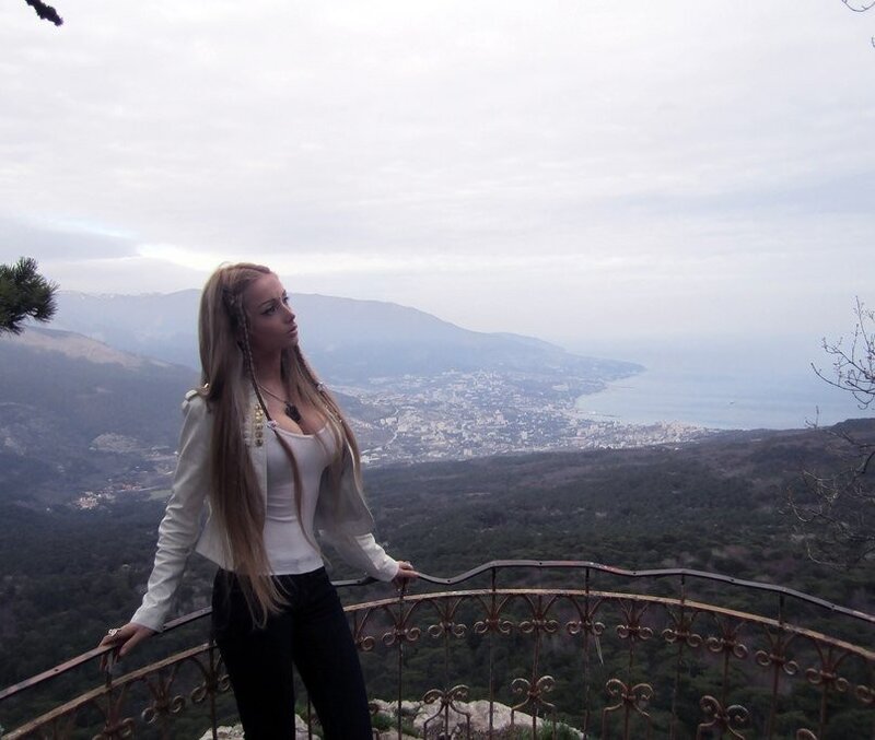 Woman at scenic overlook
