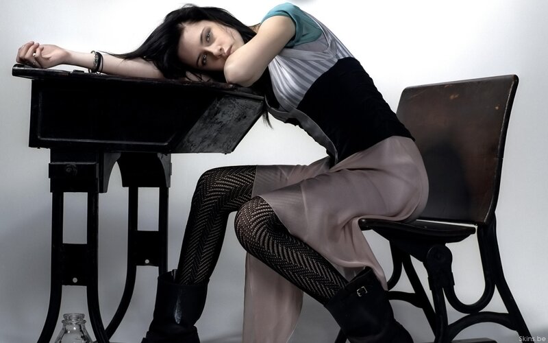 Woman at School Desk — Dramatic
