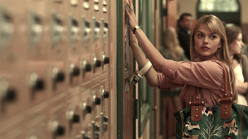 woman at school lockers