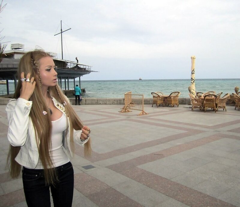 Woman at seaside promenade