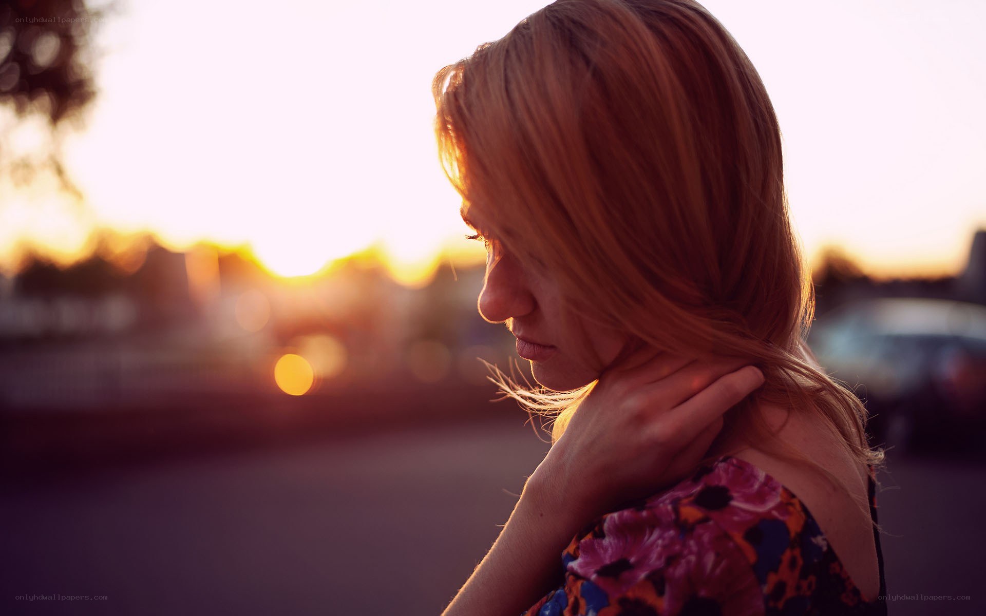 woman at sunset