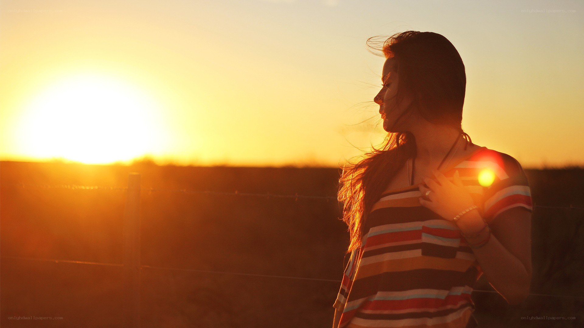 woman at sunset