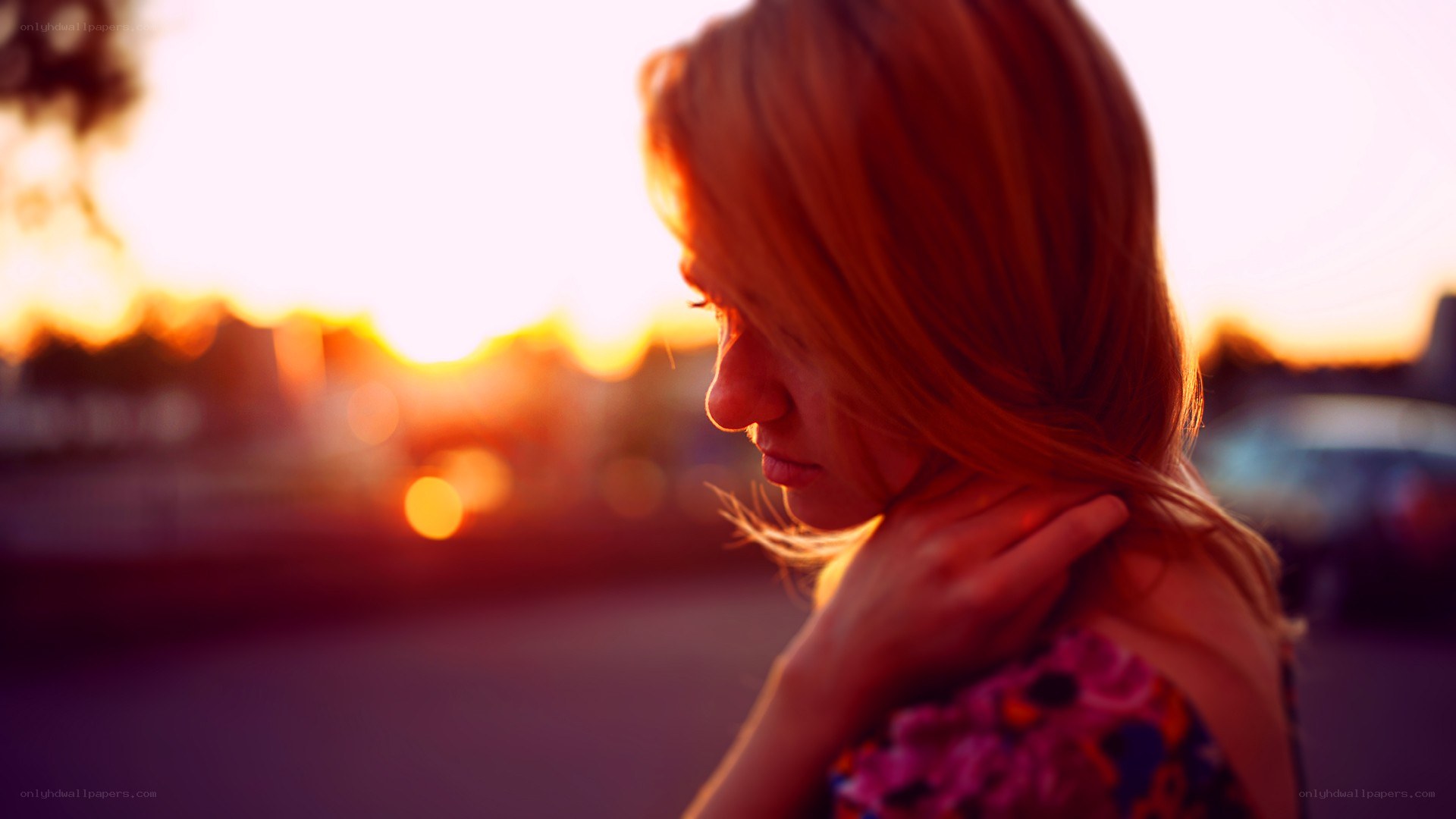woman at sunset