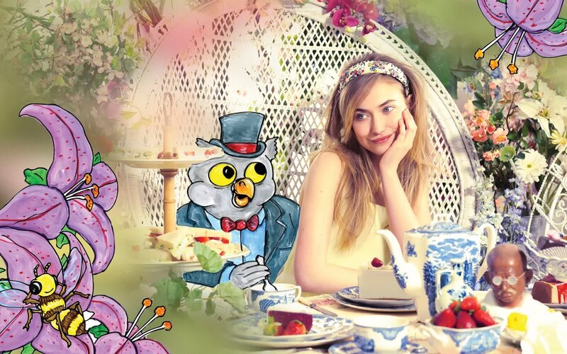 Woman at Tea Party — Blue