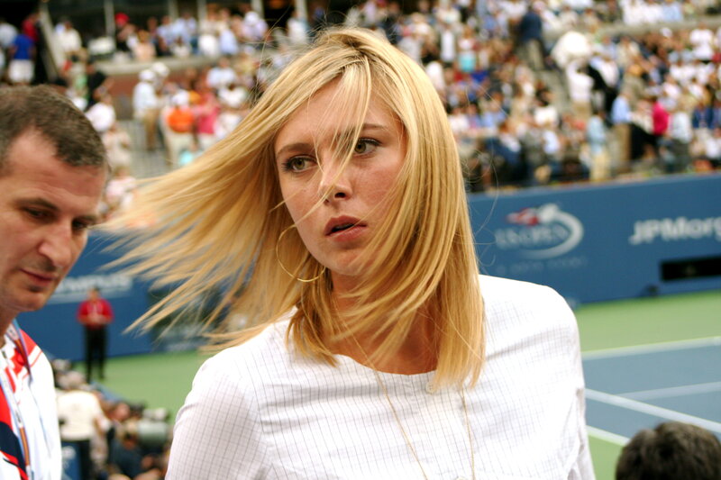 Woman at tennis match