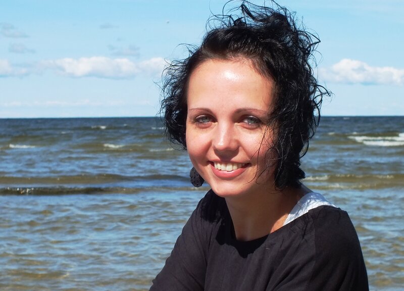 Woman at the Beach — Blue, Serene