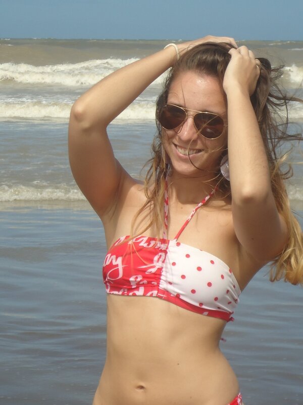 Woman at the beach in bikini