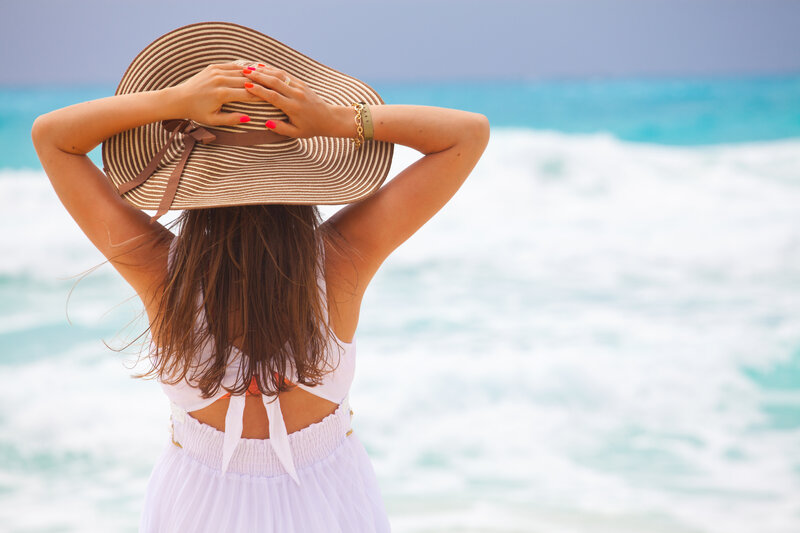 Woman at the Beach — White