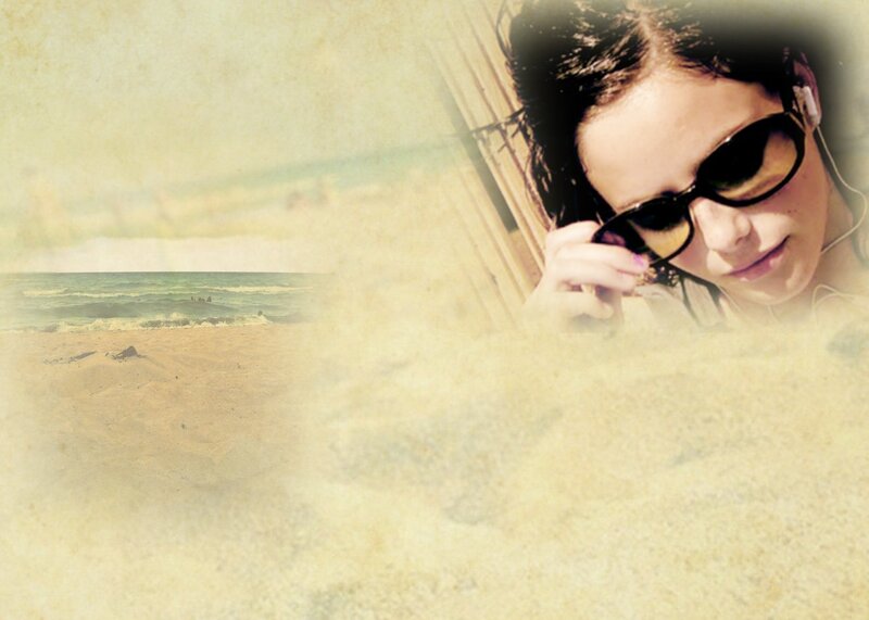 woman at the beach with sunglasses
