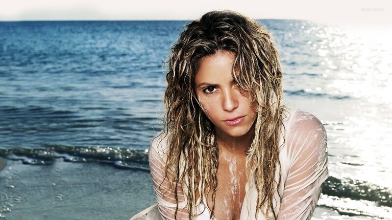 woman at the beach with wet hair