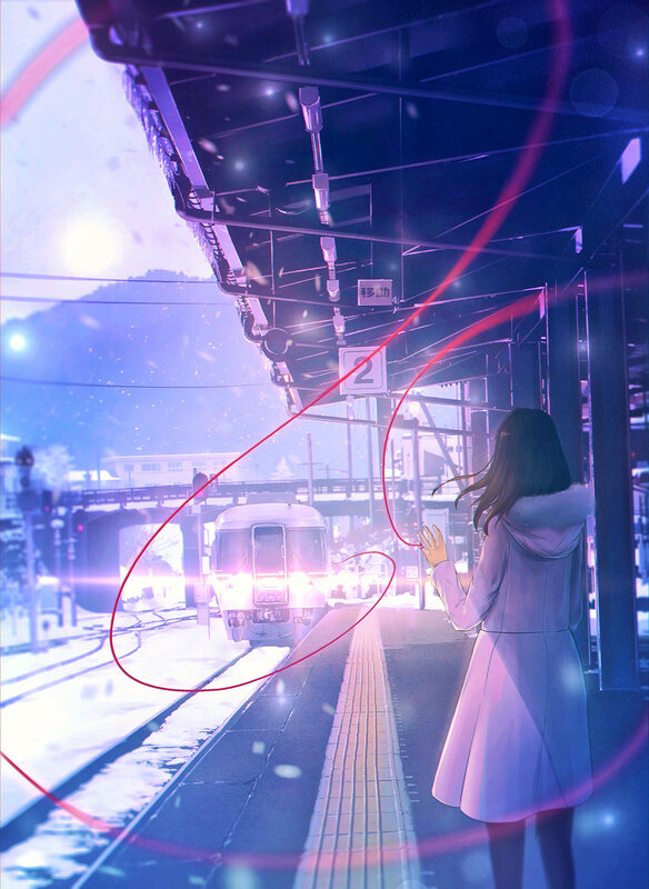 Woman at Train Station — Purple