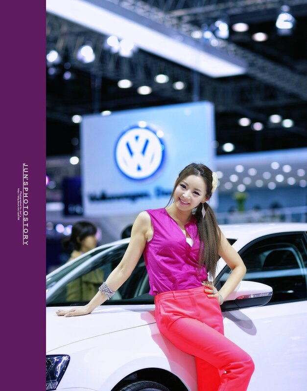 Woman at Volkswagen auto show