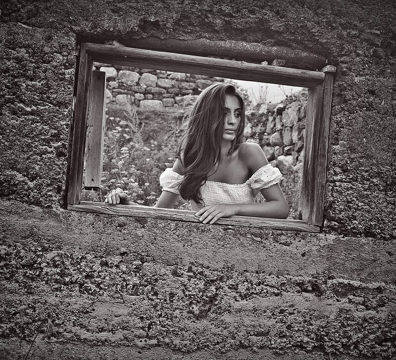 Woman at Window — Black, Dramatic, Photograph