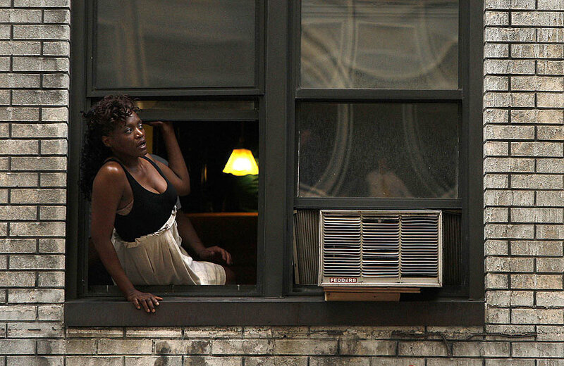 Woman at Window — Black, Dramatic
