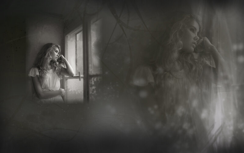 Woman at Window — Black