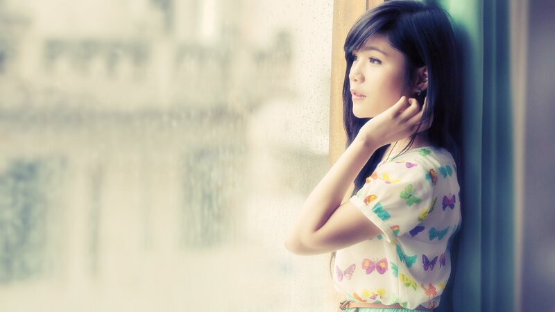Woman at Window — White, Contemplative, Photograph