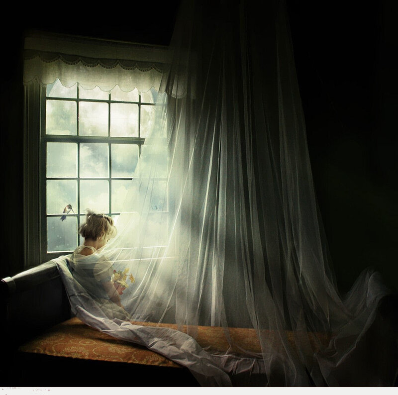 Woman at Window — White