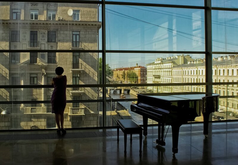 Woman at Window with Piano
