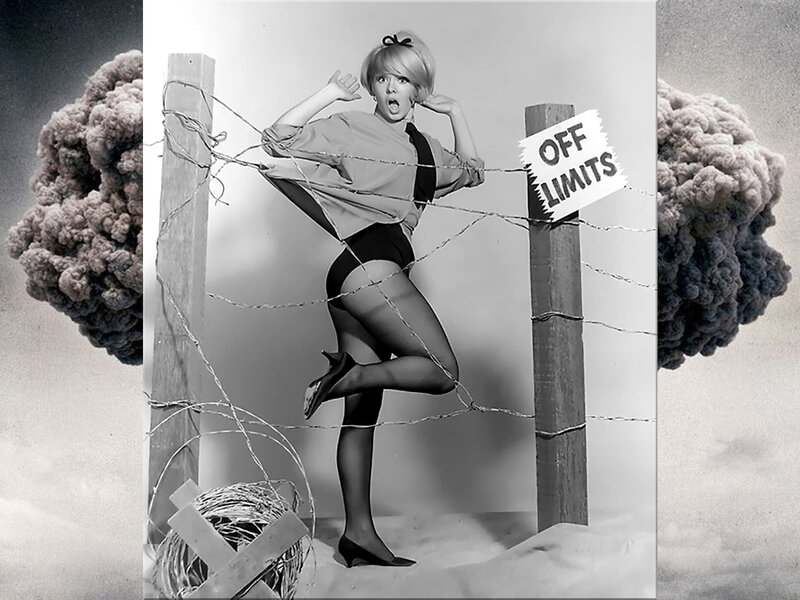 Woman Behind Barbed Wire — Black