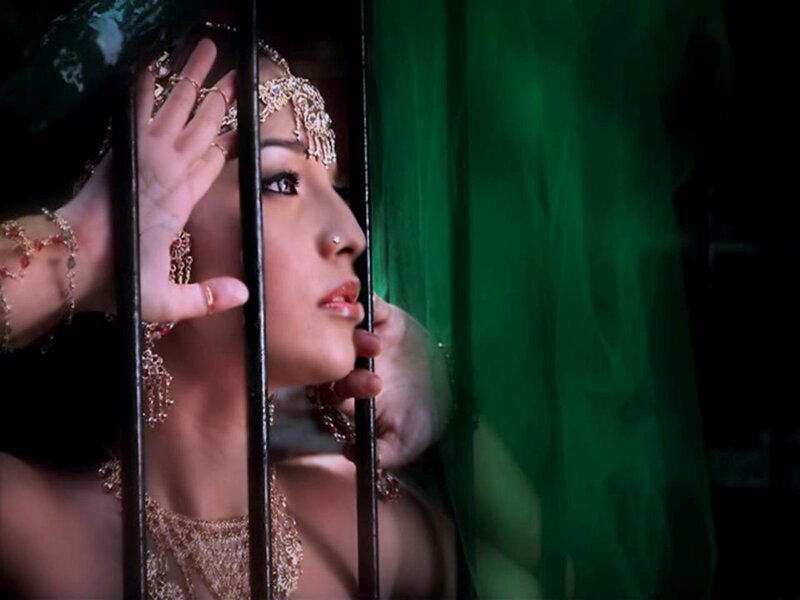Woman Behind Bars — Black, Dramatic, Night
