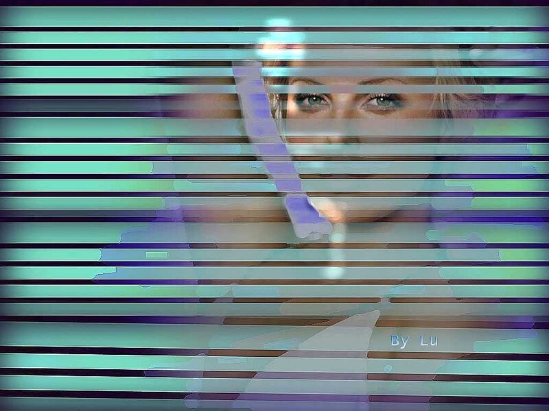 Woman Behind Blinds — Teal