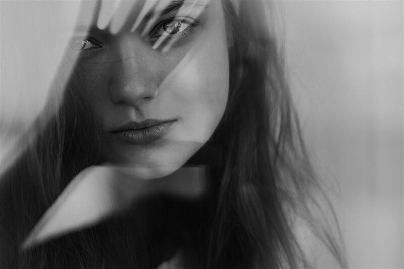 Woman Behind Glass — Black, Dramatic