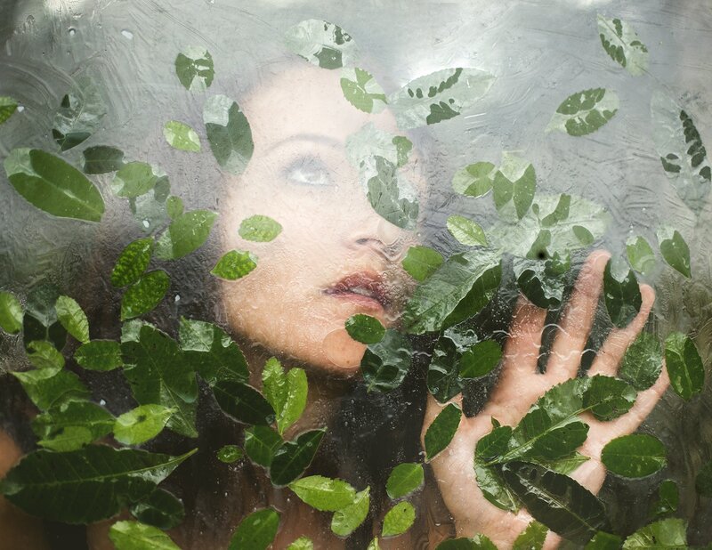 Woman Behind Glass — Green