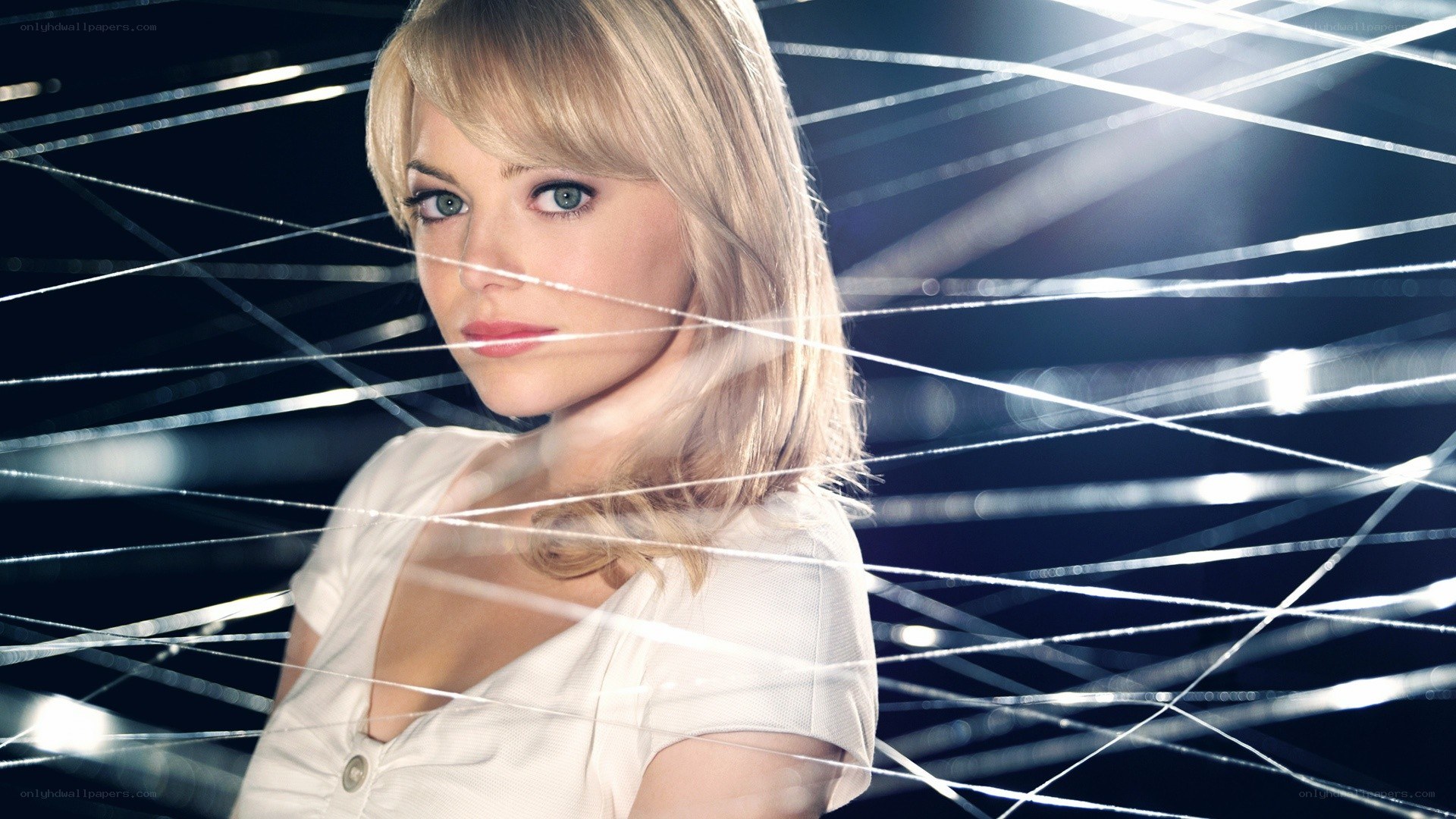 woman behind glass shards