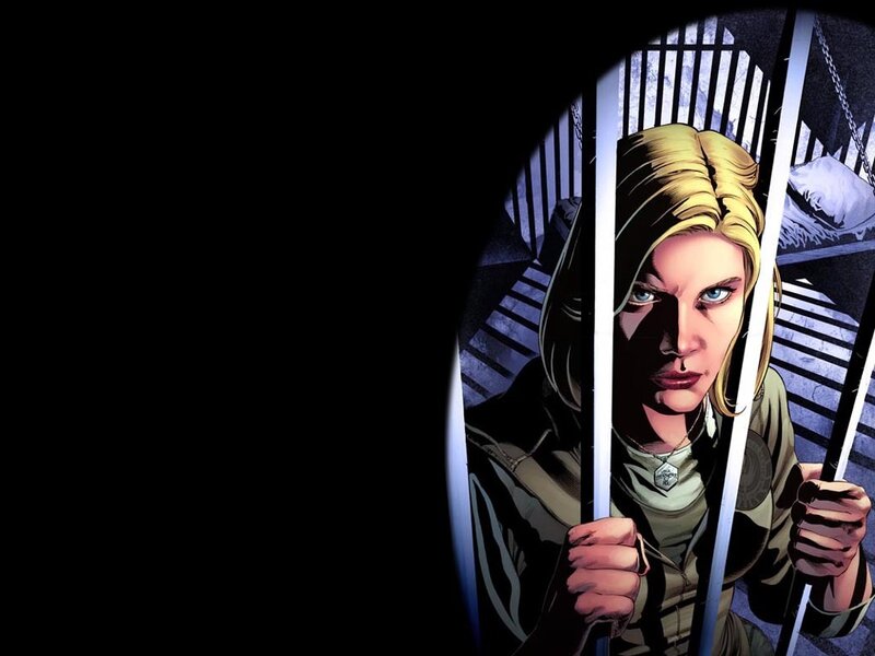 Woman Behind Prison Bars — Black