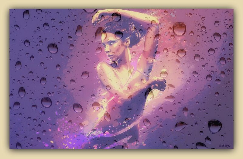 Woman Behind Raindrops