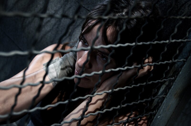 Woman Behind Wire Mesh — Black