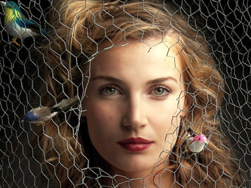 Woman Behind Wire Mesh