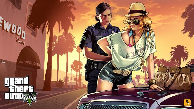 Woman Being Arrested — Orange, Dramatic, Sunset