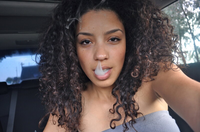 Woman Blowing Bubble Gum — Brown