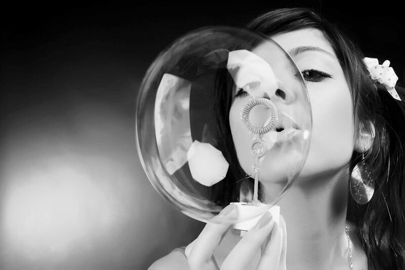 Woman Blowing Bubble