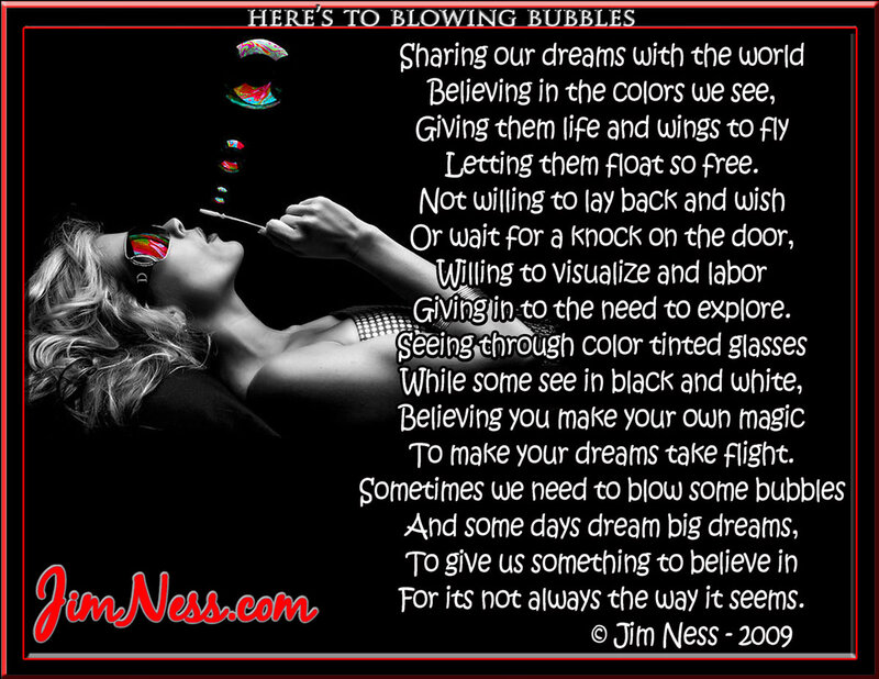 Woman Blowing Bubbles — Black, Dreamy