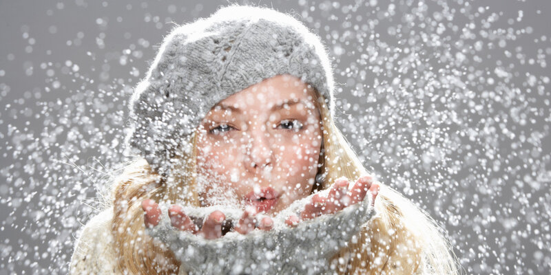 Woman Blowing Snow — Gray
