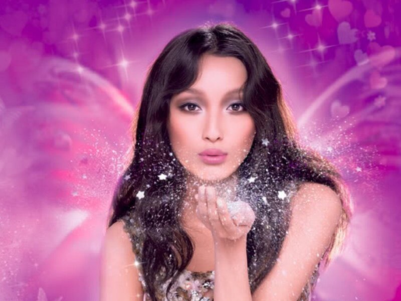 Woman Blowing Sparkles — Purple