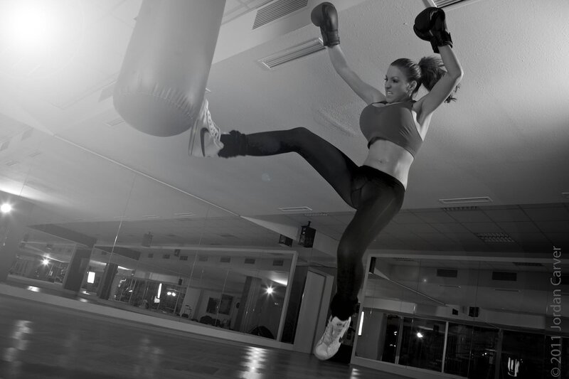 woman boxing in gym