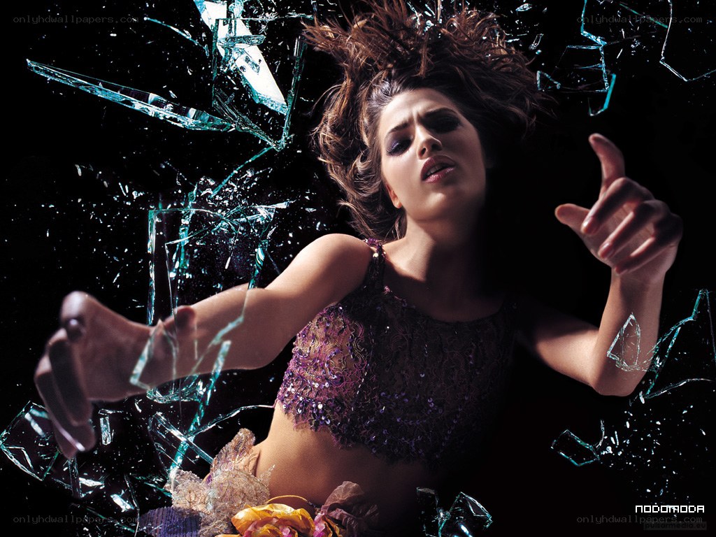 woman breaking glass