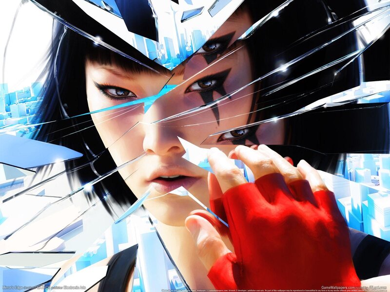 Woman breaking glass mirror