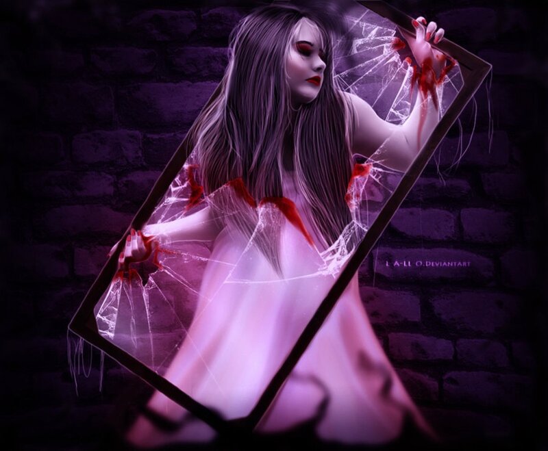 Woman Breaking Glass — Purple