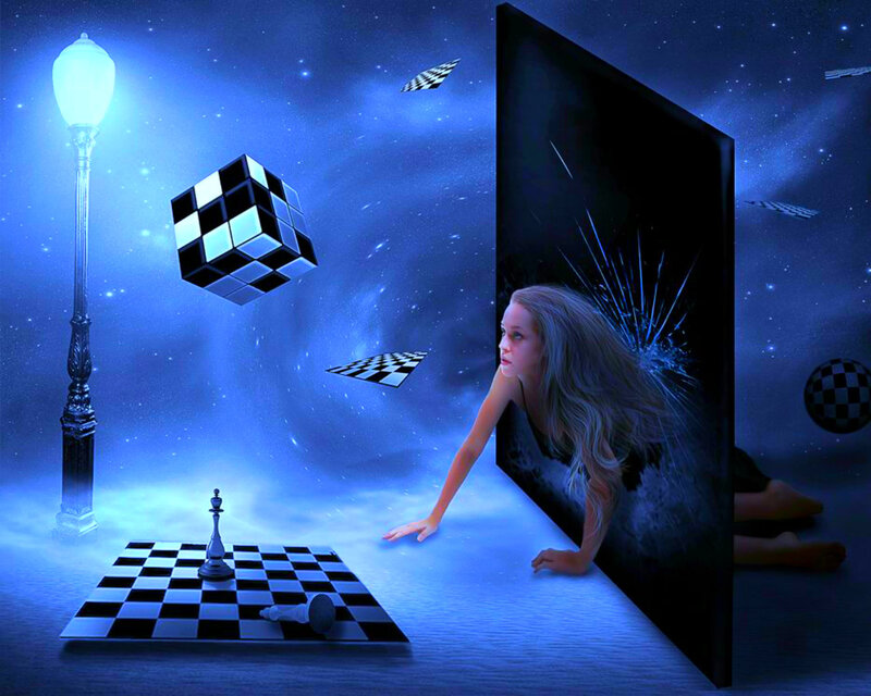 Woman Breaking Through Screen