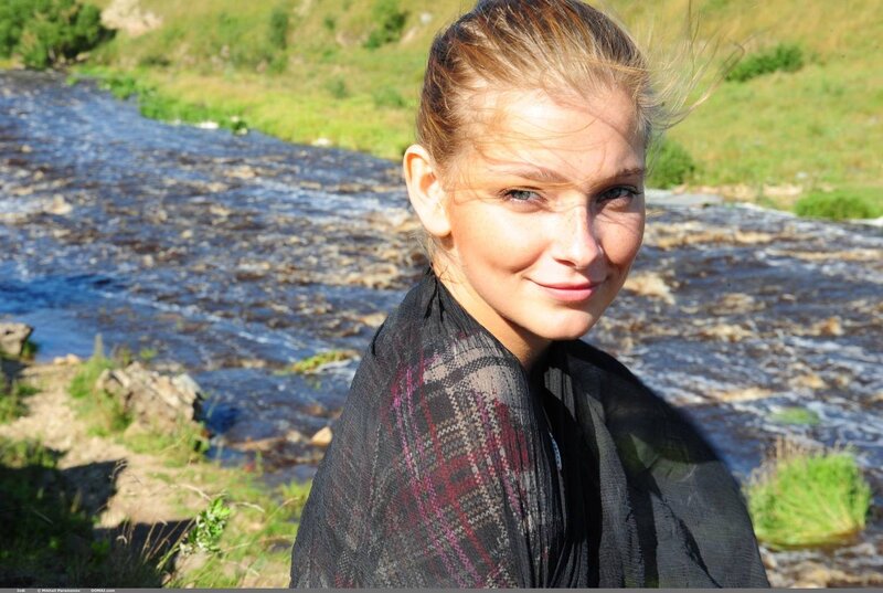 woman by a river