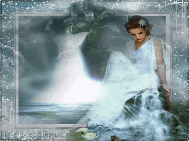 woman by a waterfall