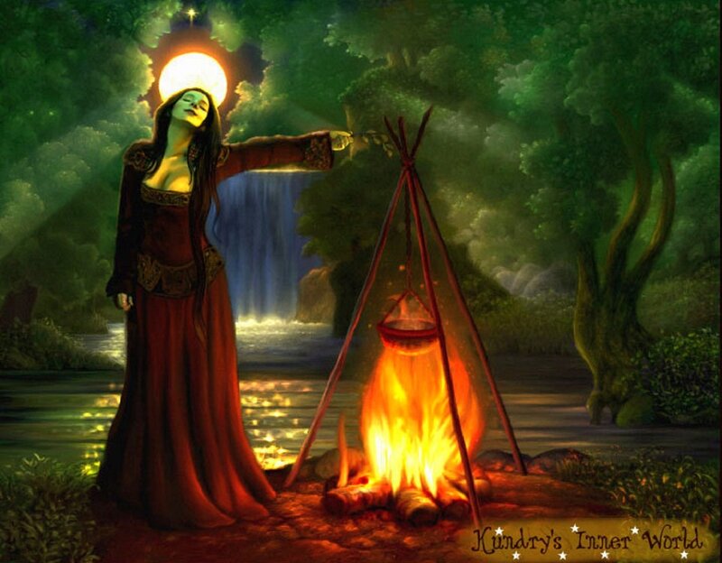 Woman by Campfire