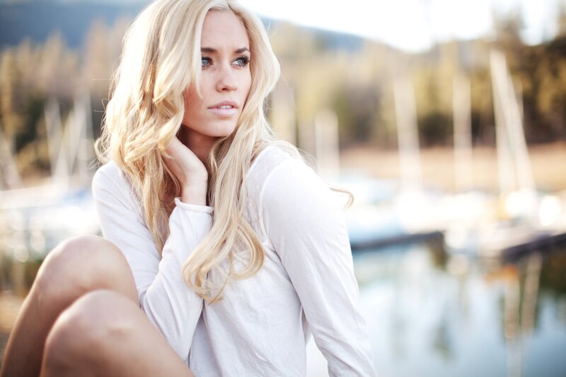 woman by the lake