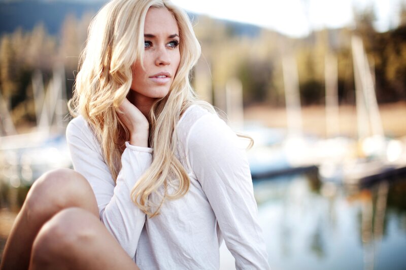 woman by the lake